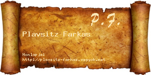 Plavsitz Farkas névjegykártya